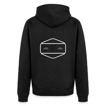 Wassermann - Unisex Premium Bio Zip Hoodie - Schwarz - Hinten - Nico (187cm)