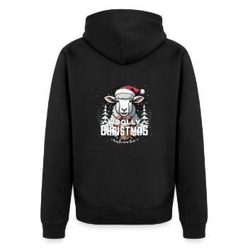 Mouton de Noël - Noël laineux - Veste à capuche bio Premium Unisexe - noir - Dos - Nico (187cm)