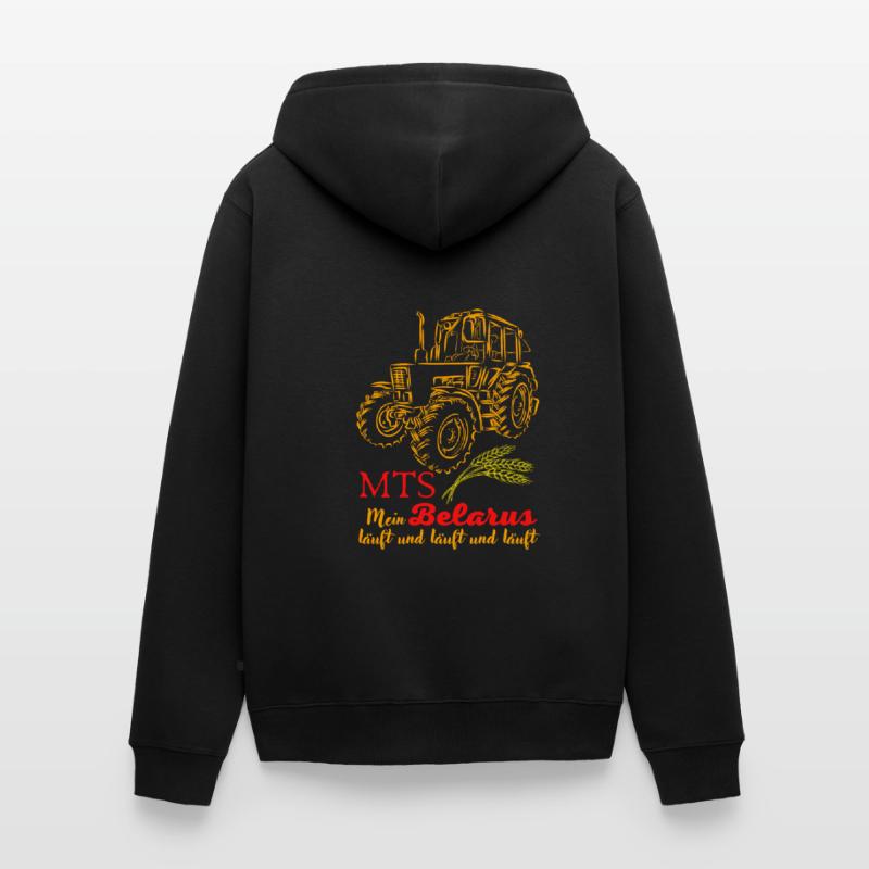 Biélorussie MTS / Ma Biélorussie est en cours d'exécution et en cours d'exécution. nostalgie de la RDA Veste à capuche bio Premium Unisexe