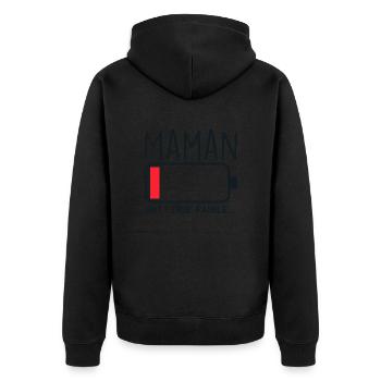 Maman Batterie Faible Mais Qui Résiste - Veste à capuche bio Premium Unisexe - noir - Dos - Nico (187cm)