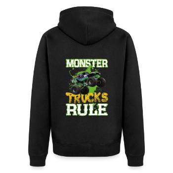 Monster trucks rule - Veste à capuche bio Premium Unisexe - noir - Dos - Nico (187cm)