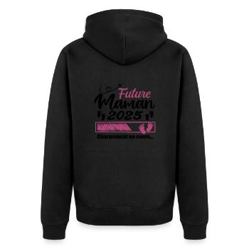 Future Maman 2025 Chargement En Cours - Cadeau - Veste à capuche bio Premium Unisexe - noir - Dos - Nico (187cm)