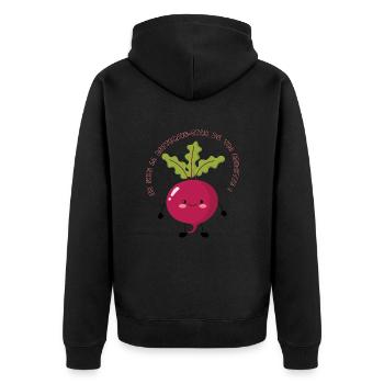 Je suis la betterave star de ton assiette! - Veste à capuche bio Premium Unisexe - noir - Dos - Nico (187cm)