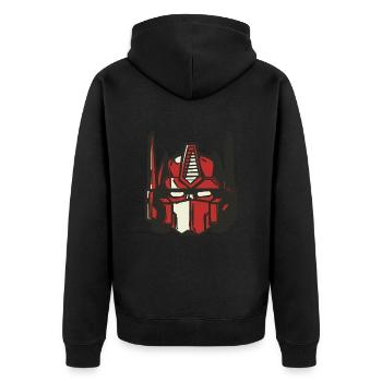 Transformers Optimus Prime Head Costume - Unisex Premium Organic Zip Hoodie - black - Back - Nico (187cm)