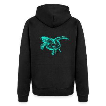 Tortue (néon) - Veste à capuche bio Premium Unisexe - noir - Dos - Nico (187cm)
