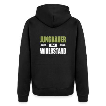 Jungbauer Im Widerstand Landwirt Demo Bauerndemo - Unisex Premium Bio Zip Hoodie - Schwarz - Hinten - Nico (187cm)