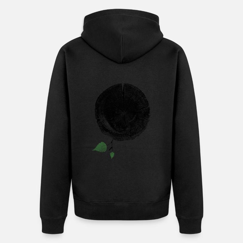 Baumstamm mit Blatt - Unisex Premium Bio Zip Hoodie - undefined