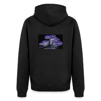 Bonsai - Unisex Premium Bio Zip Hoodie - Schwarz - Hinten - Nico (187cm)