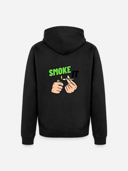 SMOKE IT - Unisex Premium Organic Zip Hoodie - black