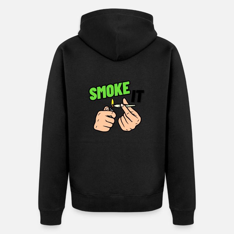 SMOKE IT - Unisex Premium Bio Zip Hoodie - Schwarz