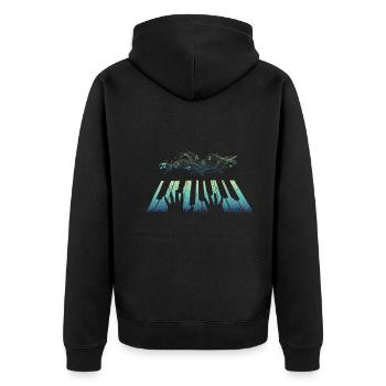 Colorful piano note | Musicians | Music lovers | - Unisex Premium Organic Zip Hoodie - black - Back - Nico (187cm)