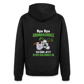 Grundschulabschluss Realschule Einschulung 5Klasse - Unisex Premium Bio Zip Hoodie - Schwarz - Hinten - Nico (187cm)