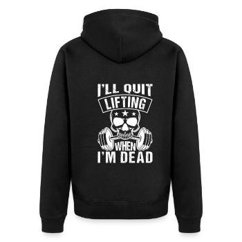 I Will Stop When I'm Dead - Bodybuilder - Unisex Premium Organic Zip Hoodie - black - Back - Nico (187cm)