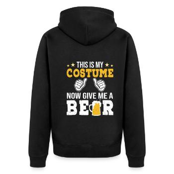 This is my costume Give me a beer - Unisex Premium Organic Zip Hoodie - black - Back - Nico (187cm)