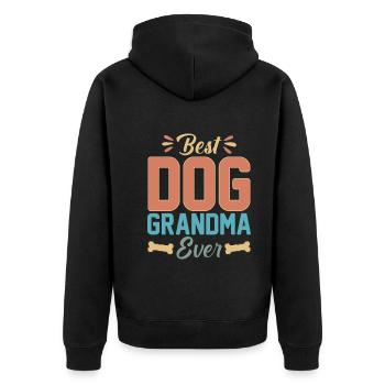 Meilleure grand-mère de chien de tous les temps - Dog Grandmother - Veste à capuche bio Premium Unisexe - noir - Dos - Nico (187cm)