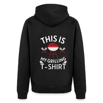 CECI EST MON T-SHIRT GRILL - Veste à capuche bio Premium Unisexe - noir - Dos - Nico (187cm)