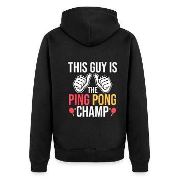 Ce gars est le champion de ping-pong - Veste à capuche bio Premium Unisexe - noir - Dos - Nico (187cm)