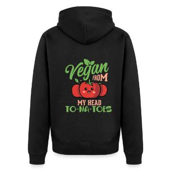 Végétalien Végétarien Dicton Tomates Vegan - Veste à capuche bio Premium Unisexe - noir - Dos - Nico (187cm)