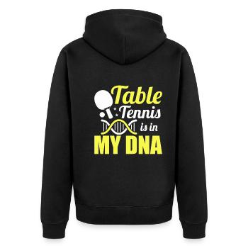 Le tennis de table est dans mon ADN - le ping-pong - Veste à capuche bio Premium Unisexe - noir - Dos - Nico (187cm)