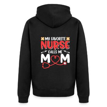Meine Lieblingsschwester Nennt Mich Mama - Unisex Premium Bio Zip Hoodie - Schwarz - Hinten - Nico (187cm)