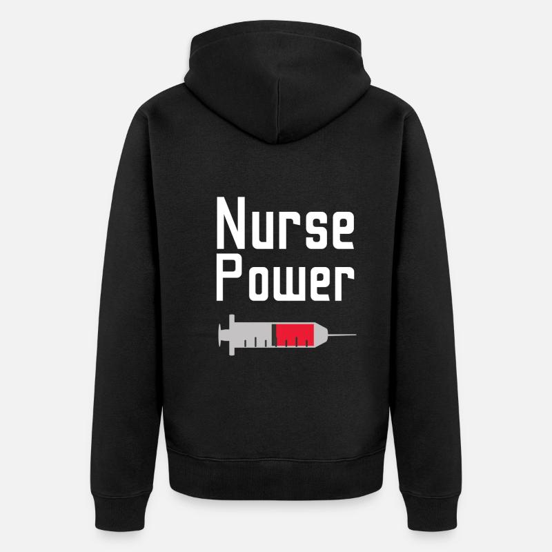 Puissance de l’infirmière - Veste à capuche bio Premium Unisexe - noir