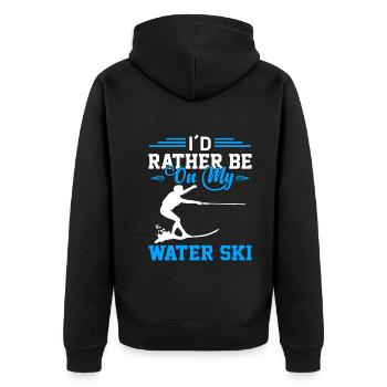 Je préfère être sur mon ski nautique - Veste à capuche bio Premium Unisexe - noir - Dos - Nico (187cm)