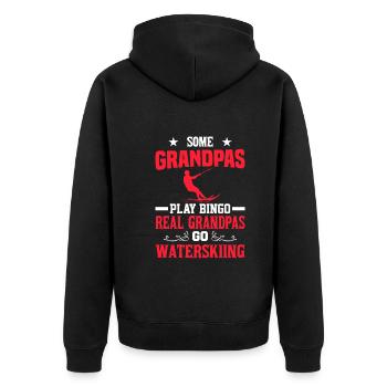 Certains grands-pères jouent au bingo De vrais grands-pères vont - Veste à capuche bio Premium Unisexe - noir - Dos - Nico (187cm)
