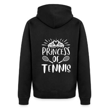 Prinzessin Des Tennisclubs - Unisex Premium Bio Zip Hoodie - Schwarz - Hinten - Nico (187cm)
