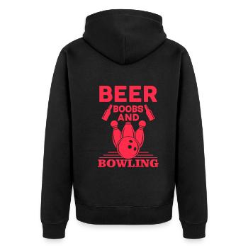 Beer breasts and bowling - Unisex Premium Organic Zip Hoodie - black - Back - Nico (187cm)