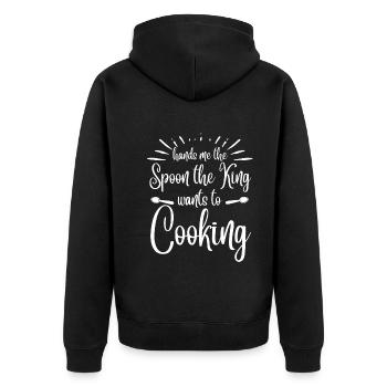 Me donne la cuillère que le roi veut cuisiner - Veste à capuche bio Premium Unisexe - noir - Dos - Nico (187cm)