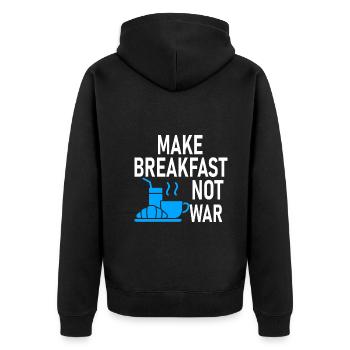 Ne faites pas la guerre du petit-déjeuner - cuisiner - Veste à capuche bio Premium Unisexe - noir - Dos - Nico (187cm)
