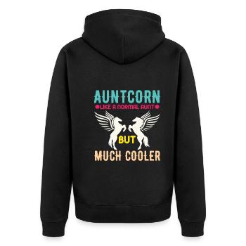 Tantecorn Like A Normal Aunt But Cooler - Unisex Premium Organic Zip Hoodie - black - Back - Nico (187cm)