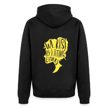 Nous nous élevons en élevant les autres - spirituellement - Veste à capuche bio Premium Unisexe - noir - Dos - Nico (187cm)