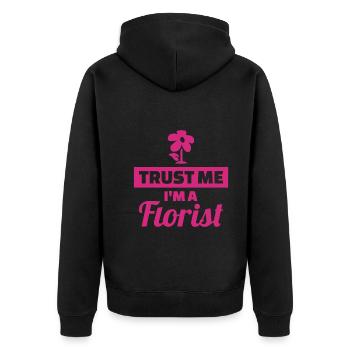 Vertrauen Sie Mir, Ich Bin Ein Florist - Blumen - Unisex Premium Bio Zip Hoodie - Schwarz - Hinten - Nico (187cm)