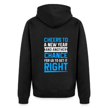 Vive une nouvelle année et une chance différente - Veste à capuche bio Premium Unisexe - noir - Dos - Nico (187cm)