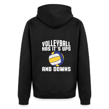 Volleyball has its ups and downs - Volleyball - Unisex Premium Organic Zip Hoodie - black - Back - Nico (187cm)