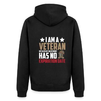 Veteran of THE US Army Soldier Quote - Unisex Premium Organic Zip Hoodie - black - Back - Nico (187cm)