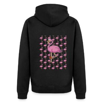 Tischtennis Outfit Damen Katze - Unisex Premium Bio Zip Hoodie - Schwarz - Hinten - Nico (187cm)