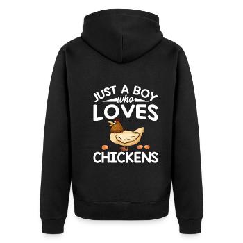 Seulement un garçon qui aime les poulets - Chicken Lover - Veste à capuche bio Premium Unisexe - noir - Dos - Nico (187cm)