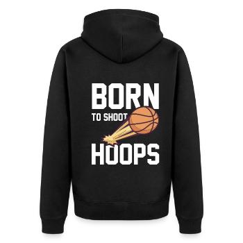 Born To Shoot Hoops disant pour les joueurs de basket-ball - Veste à capuche bio Premium Unisexe - noir - Dos - Nico (187cm)