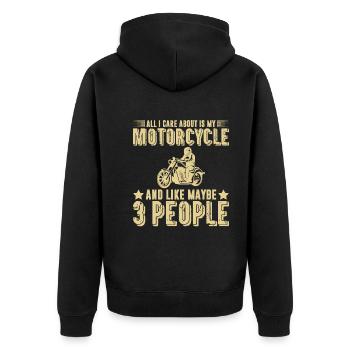 I of My motorcycle And 3 people - Unisex Premium Organic Zip Hoodie - black - Back - Nico (187cm)