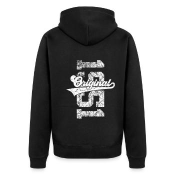 75TH BIRTHDAY ORIGINAL 1951 - Unisex Premium Organic Zip Hoodie - black - Back - Nico (187cm)
