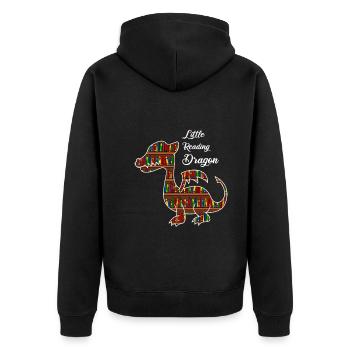 Bücher Lesen Leseratte Bücherwurm Lesefan - Unisex Premium Bio Zip Hoodie - Schwarz - Hinten - Nico (187cm)
