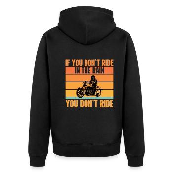 If you're not driving in the rain, you're not driving - Unisex Premium Organic Zip Hoodie - black - Back - Nico (187cm)