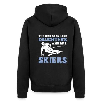Die Besten Väter Haben Tochter Die Skifahrer Sind - Unisex Premium Bio Zip Hoodie - Schwarz - Hinten - Nico (187cm)