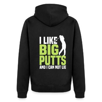 I like big putts and I can't lie - Unisex Premium Organic Zip Hoodie - black - Back - Nico (187cm)