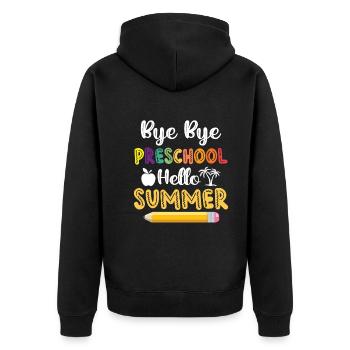 Au revoir Préscolaire Hello Summer - Schoolchild - Veste à capuche bio Premium Unisexe - noir - Dos - Nico (187cm)