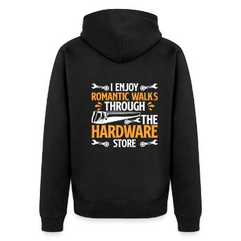 Enjoy romantic walk through the hardware store - Unisex Premium Organic Zip Hoodie - black - Back - Nico (187cm)