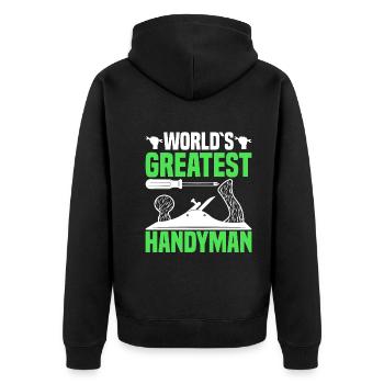 Le plus grand artisan du monde - artisans - Veste à capuche bio Premium Unisexe - noir - Dos - Nico (187cm)