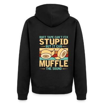 Lustiger Spruch Für Heimwerker - Unisex Premium Bio Zip Hoodie - Schwarz - Hinten - Nico (187cm)